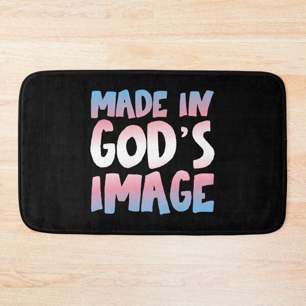 Item preview, "Made in God's image" - Christians for Justice (trans flag colors)  designed and sold by Ofeefee.