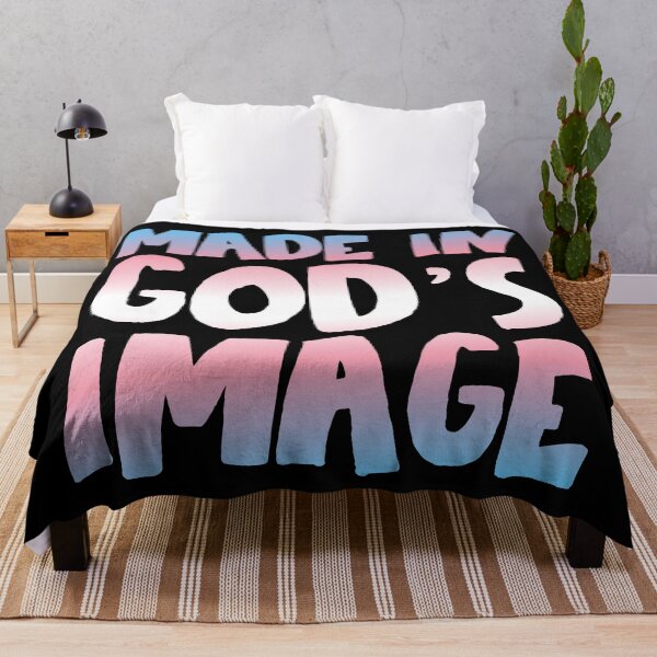 Item preview, "Made in God's image" - Christians for Justice (trans flag colors) designed and sold by Ofeefee.