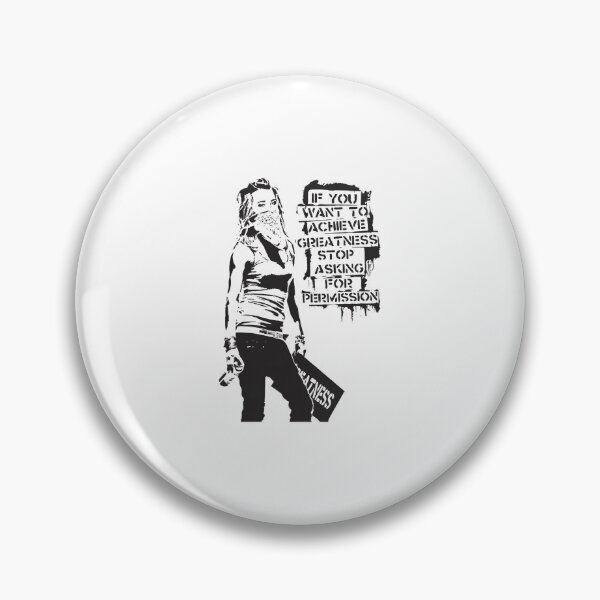 Item preview, Banksy quote graffiti If You Want to Achieve Greatness stop asking for permission black and white wi designed and sold by morangekinsuz.