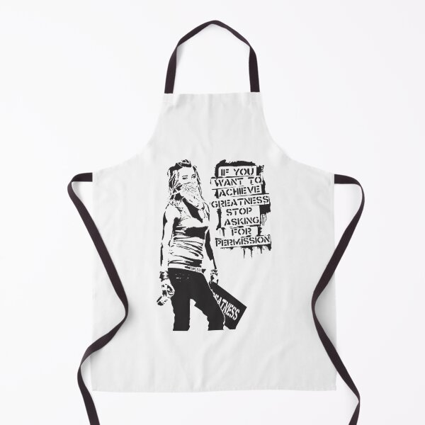 Item preview, Banksy quote graffiti If You Want to Achieve Greatness stop asking for permission black and white wi designed and sold by morangekinsuz.