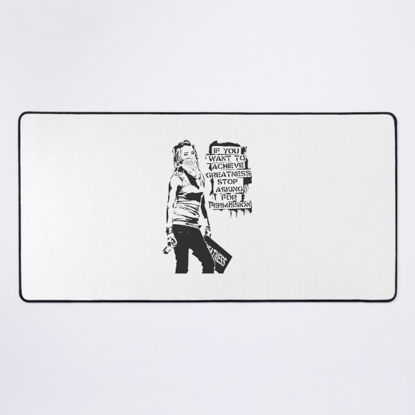 Item preview, Banksy quote graffiti If You Want to Achieve Greatness stop asking for permission black and white wi designed and sold by morangekinsuz.