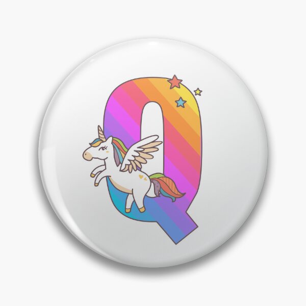 Item preview, Unicorn Monogram Letter Q Initial Cute Birthday Gift designed and sold by Delightfully Cynical.