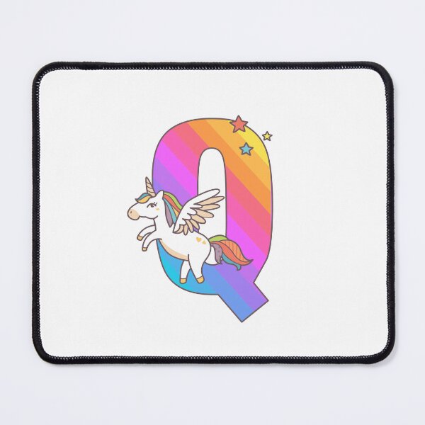 Item preview, Unicorn Monogram Letter Q Initial Cute Birthday Gift designed and sold by Delightfully Cynical.