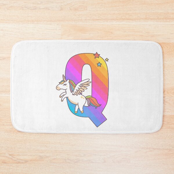 Item preview, Unicorn Monogram Letter Q Initial Cute Birthday Gift designed and sold by Delightfully Cynical.
