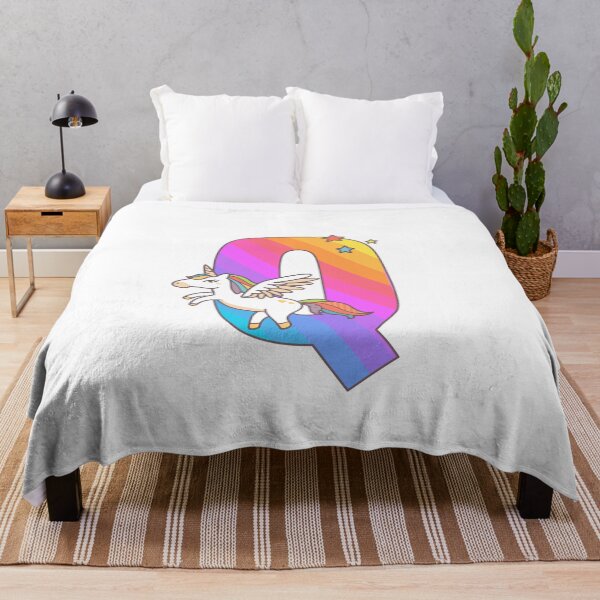 Item preview, Unicorn Monogram Letter Q Initial Cute Birthday Gift designed and sold by Delightfully Cynical.