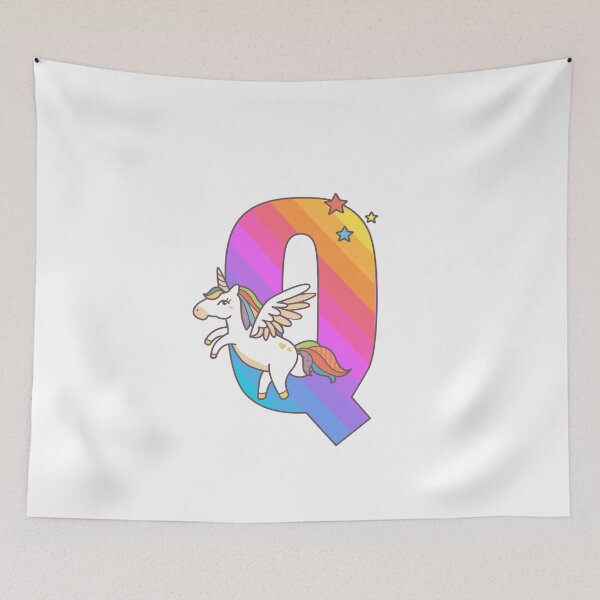 Item preview, Unicorn Monogram Letter Q Initial Cute Birthday Gift designed and sold by Delightfully Cynical.