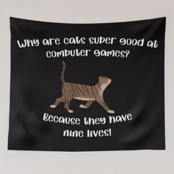 Item preview, Why are cats super good at computer games- Horizontal with white script designed and sold by MariaMediascape.
