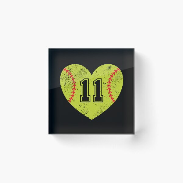 Item preview, Softball Heart Jersey Number 11 designed and sold by AdventureTee.