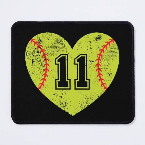 Item preview, Softball Heart Jersey Number 11 designed and sold by AdventureTee.