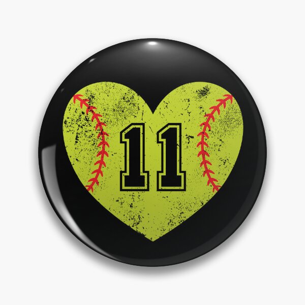 Item preview, Softball Heart Jersey Number 11 designed and sold by AdventureTee.
