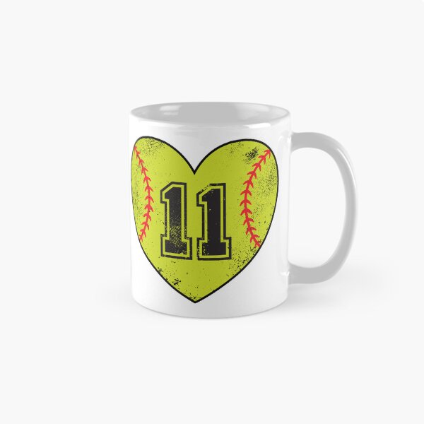 Item preview, Softball Heart Jersey Number 11 designed and sold by AdventureTee.
