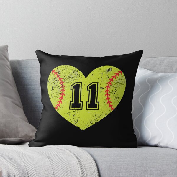Item preview, Softball Heart Jersey Number 11 designed and sold by AdventureTee.
