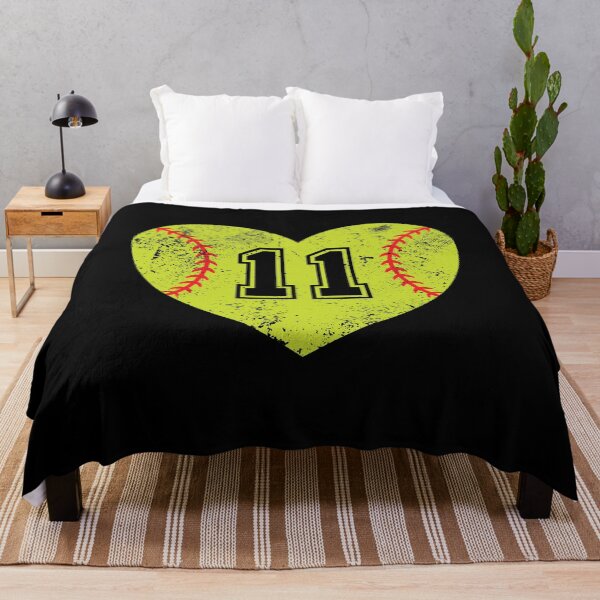 Item preview, Softball Heart Jersey Number 11 designed and sold by AdventureTee.