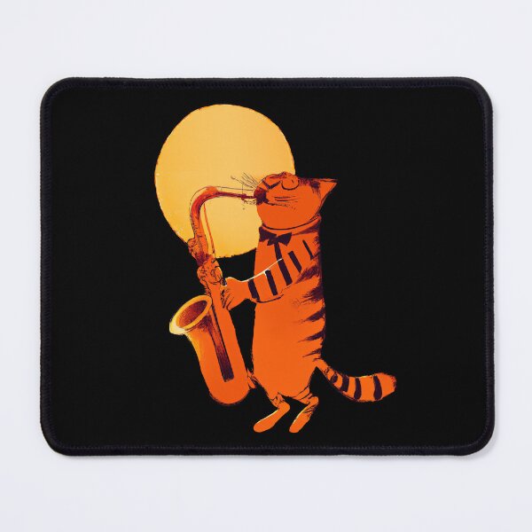Item preview, Cat Playing the Saxophone by the Light of the Moon designed and sold by ThePurpleMelon.