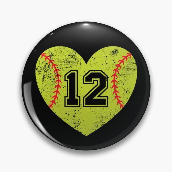 Item preview, Softball Heart Jersey Number 12 designed and sold by AdventureTee.