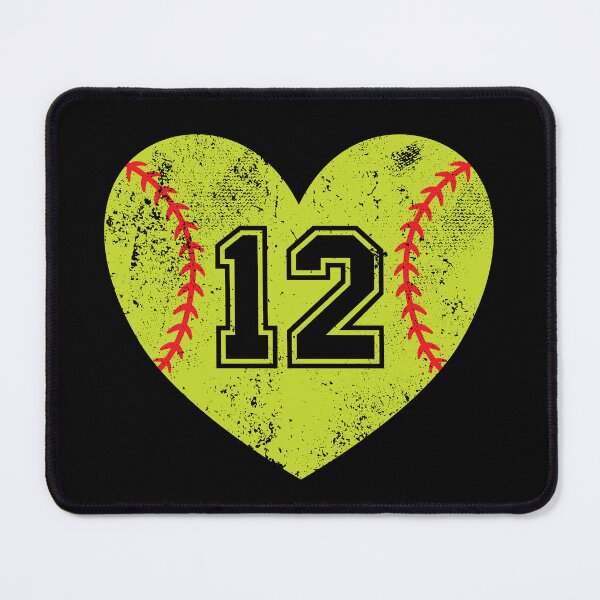 Item preview, Softball Heart Jersey Number 12 designed and sold by AdventureTee.