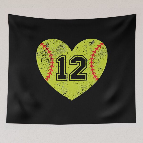 Item preview, Softball Heart Jersey Number 12 designed and sold by AdventureTee.