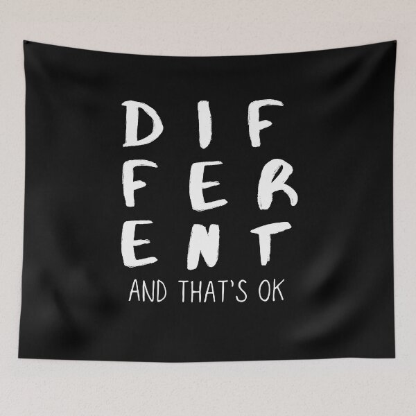 Item preview, Different And Thats OK. Typography. White Text. Capitals designed and sold by JellyBeenzz.