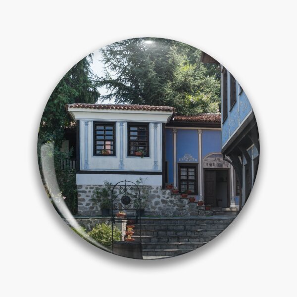 Item preview, Old Town Plovdiv - Blue and White Revival House Courtyard designed and sold by Georgia Mizuleva.