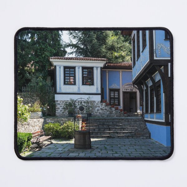 Item preview, Old Town Plovdiv - Blue and White Revival House Courtyard designed and sold by Georgia Mizuleva.