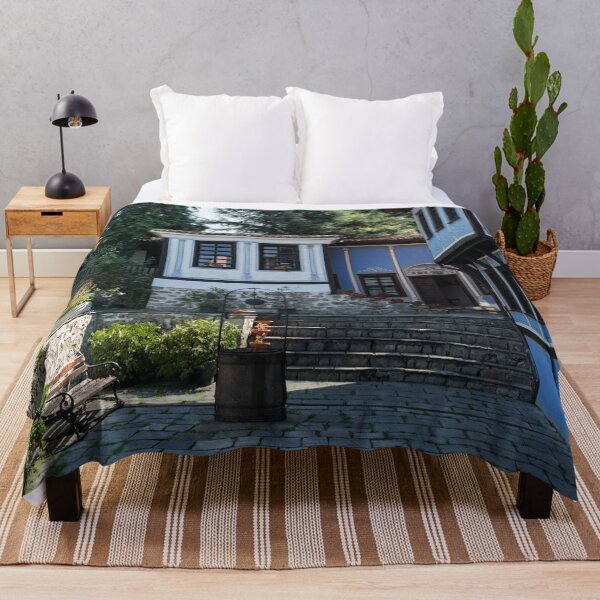 Item preview, Old Town Plovdiv - Blue and White Revival House Courtyard designed and sold by Georgia Mizuleva.