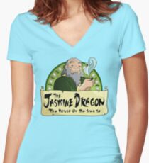 The Jasmine Dragon Tea House Women's Fitted V-Neck T-Shirt