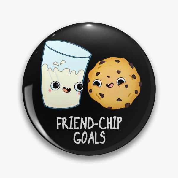 Item preview, Friend-Chip Goals Funny Friend Puns (Dark BG) designed and sold by punnybone.