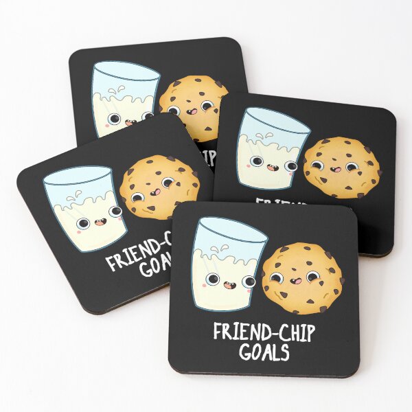 Item preview, Friend-Chip Goals Funny Friend Puns (Dark BG) designed and sold by punnybone.