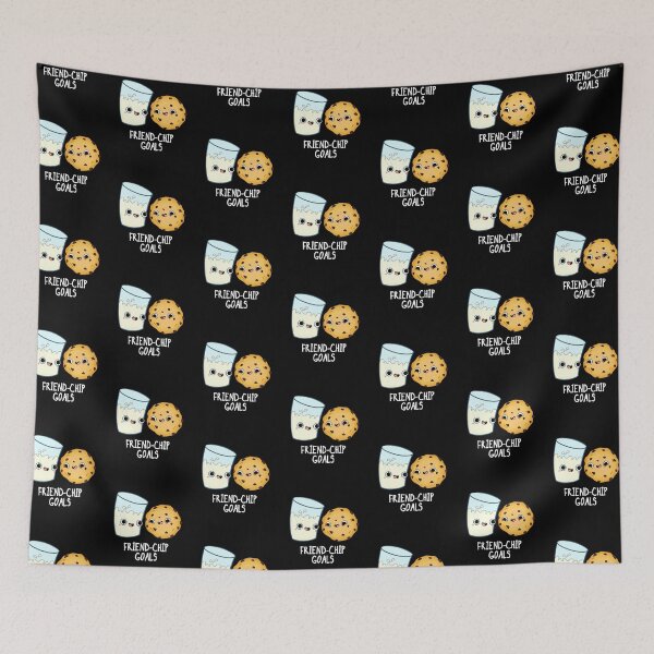 Item preview, Friend-Chip Goals Funny Friend Puns (Dark BG) designed and sold by punnybone.