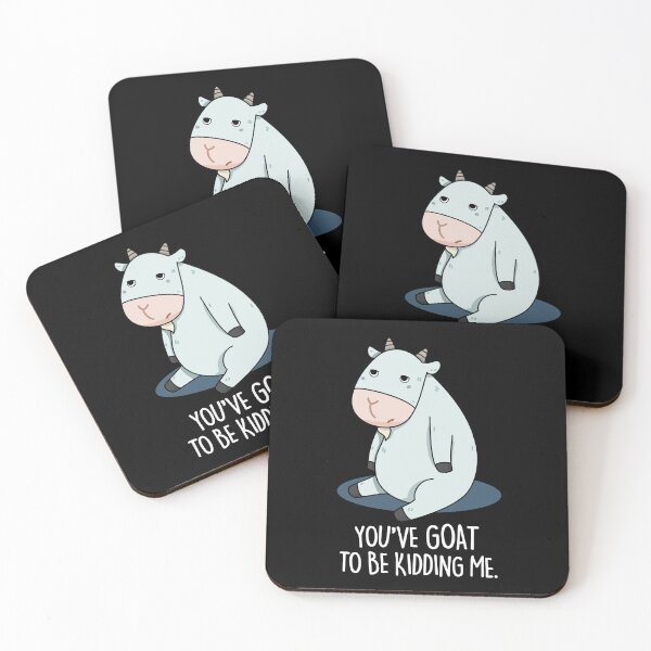 Item preview, You've Goat To Be Kidding Me Funny Goat Puns (Dark BG) designed and sold by punnybone.