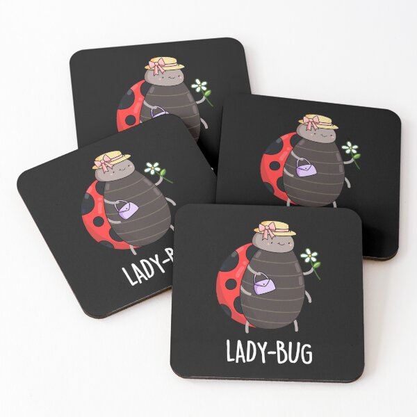 Item preview, Lady-Bug Funny Insect Ladybird Puns (Dark BG) designed and sold by punnybone.