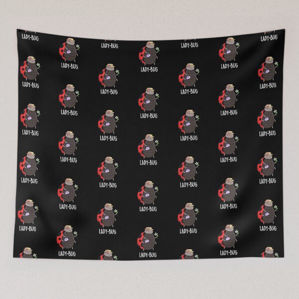 Item preview, Lady-Bug Funny Insect Ladybird Puns (Dark BG) designed and sold by punnybone.