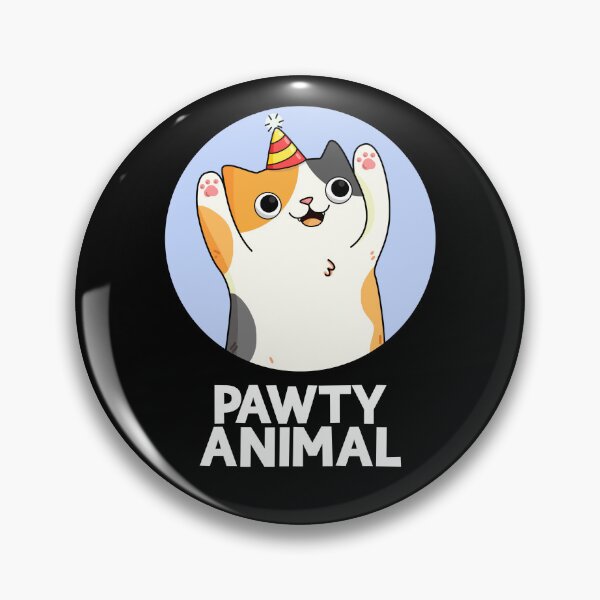 Item preview, Pawty Animal Funny Party Cat Puns (Dark BG) designed and sold by punnybone.
