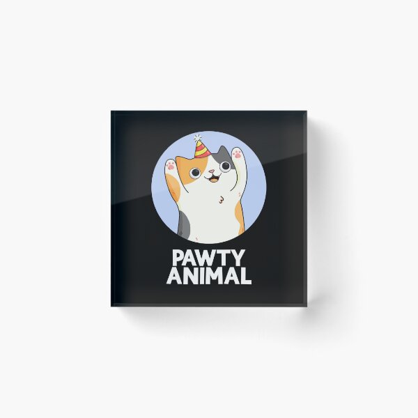 Item preview, Pawty Animal Funny Party Cat Puns (Dark BG) designed and sold by punnybone.