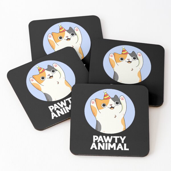 Item preview, Pawty Animal Funny Party Cat Puns (Dark BG) designed and sold by punnybone.