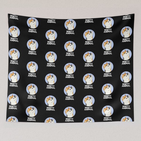 Item preview, Pawty Animal Funny Party Cat Puns (Dark BG) designed and sold by punnybone.