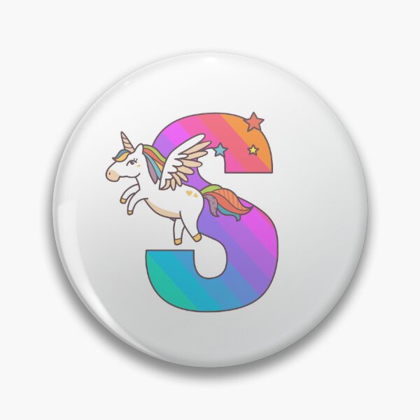 Item preview, Unicorn Monogram Letter S Initial Cute Birthday Gift designed and sold by Delightfully Cynical.