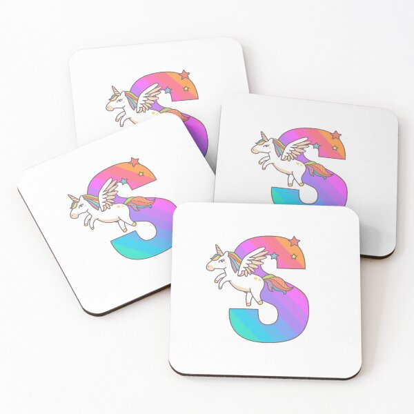 Item preview, Unicorn Monogram Letter S Initial Cute Birthday Gift designed and sold by Delightfully Cynical.