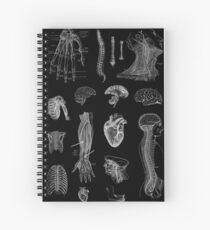 Cuaderno de espiral Impresión de la anatomía del vintage