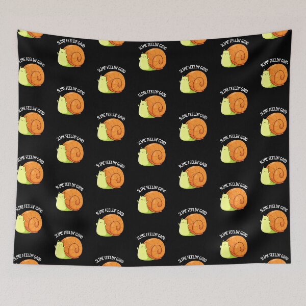 Item preview, Slime Feelin Good Funny Snail Puns (Dark BG) designed and sold by punnybone.