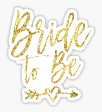 Womens Bride to be - Golden Imitation wedding gift Sticker