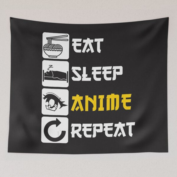 Item preview, Eat Sleep Anime Repeat  Manga Japan Saying Cosplay KPop  designed and sold by XimenaLawrence.