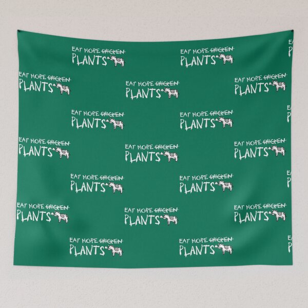 Item preview, Eat More Plants (chicken) with a Cow Vegan Anti- Chick-Fil-A Face Mask   designed and sold by KalerutGenyza.