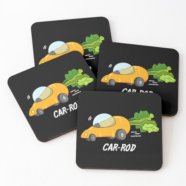 Item preview, Car-rod Funny Carrot Puns (Dark BG) designed and sold by punnybone.