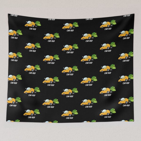 Item preview, Car-rod Funny Carrot Puns (Dark BG) designed and sold by punnybone.