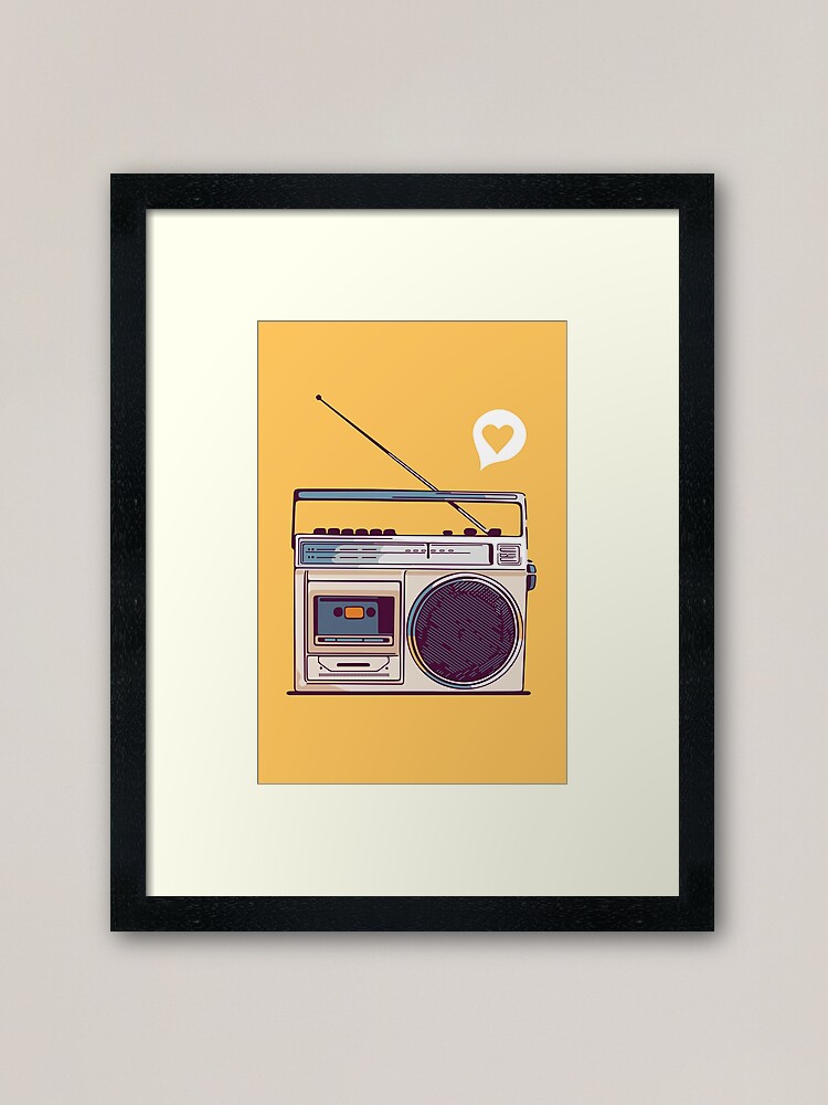 Alternate view of Retro Radio Boombox Framed Art Print