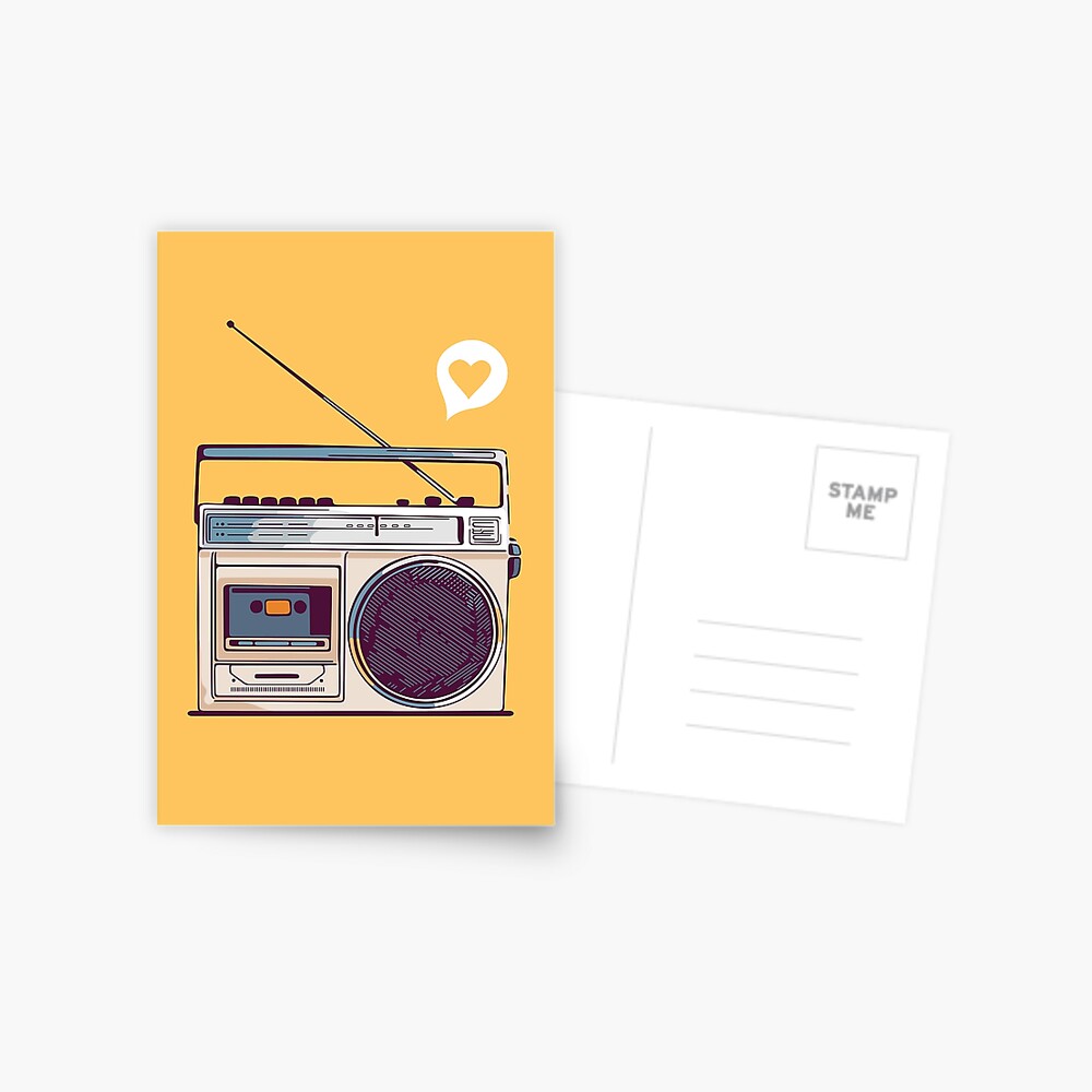 Retro Radio Boombox Postcard