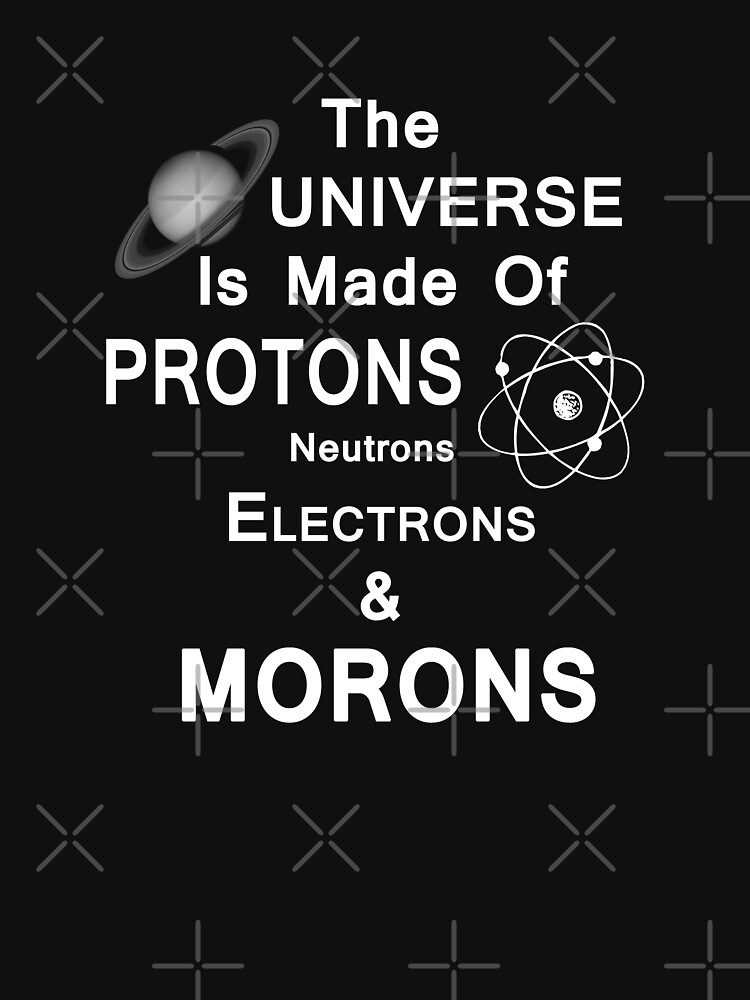 the universe is made up of protons neutrons electrons and morons