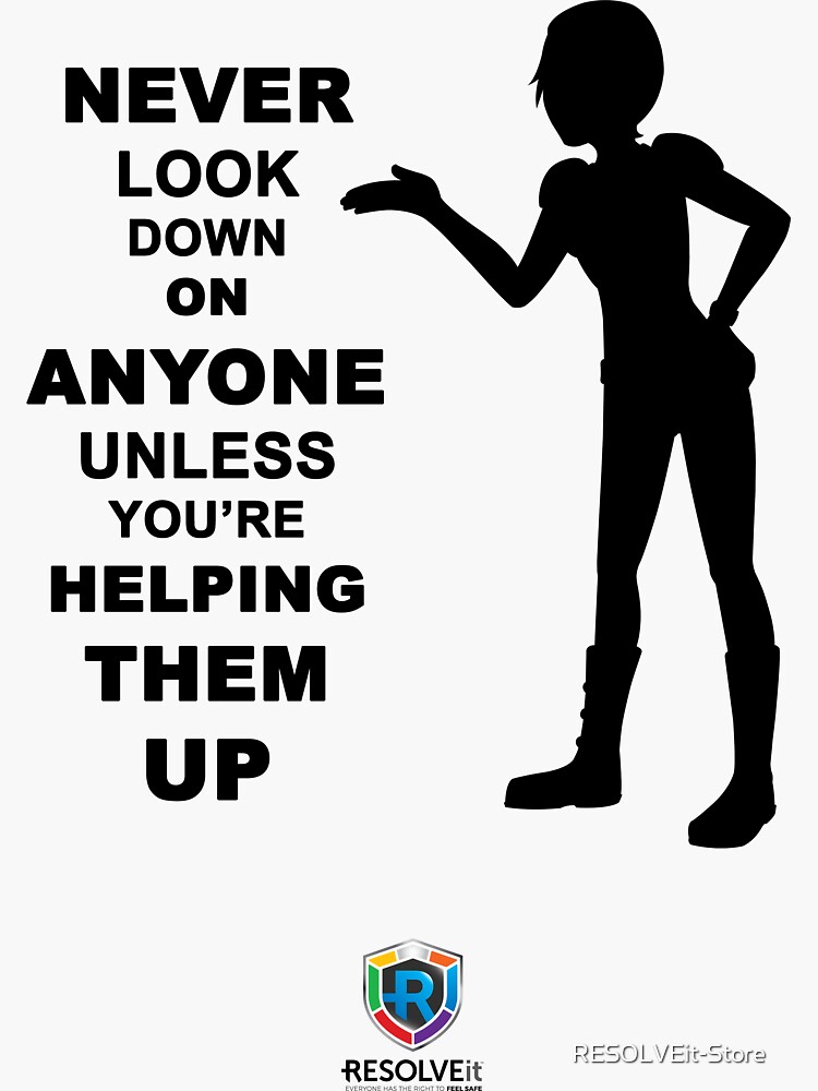 "SUPERHERO EMPATHY Black Silhouette " Sticker by RESOLVEitStore