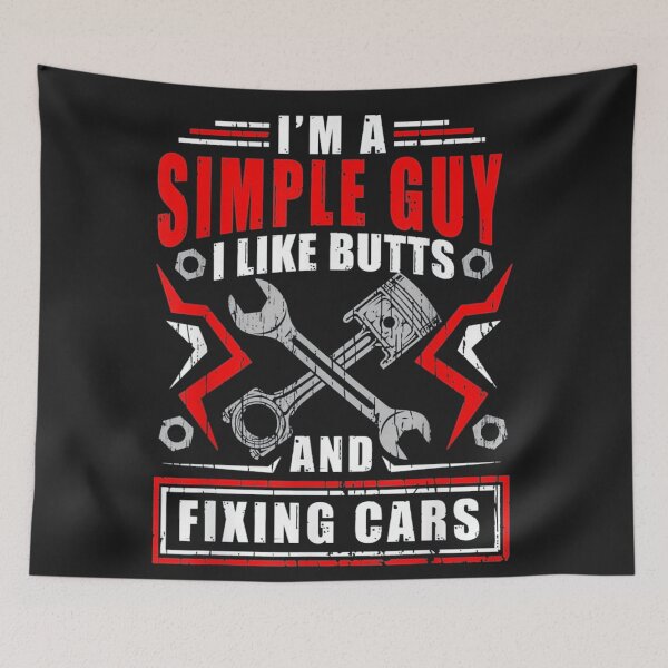 Item preview, Simple Guy Like Butts And Fixing Cars designed and sold by rosamaria2020.